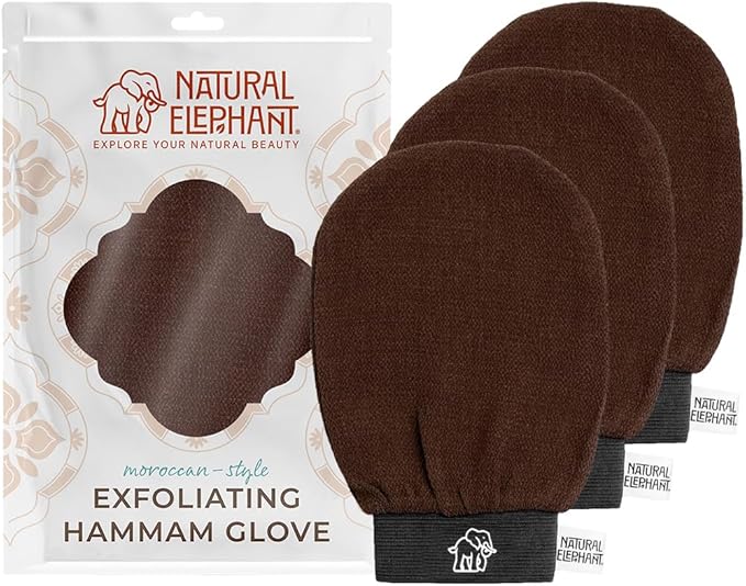 Natural Elephant Exfoliating Hammam Glove | Authentic Moroccan Kessa Body Scrub by NaturalElephant
