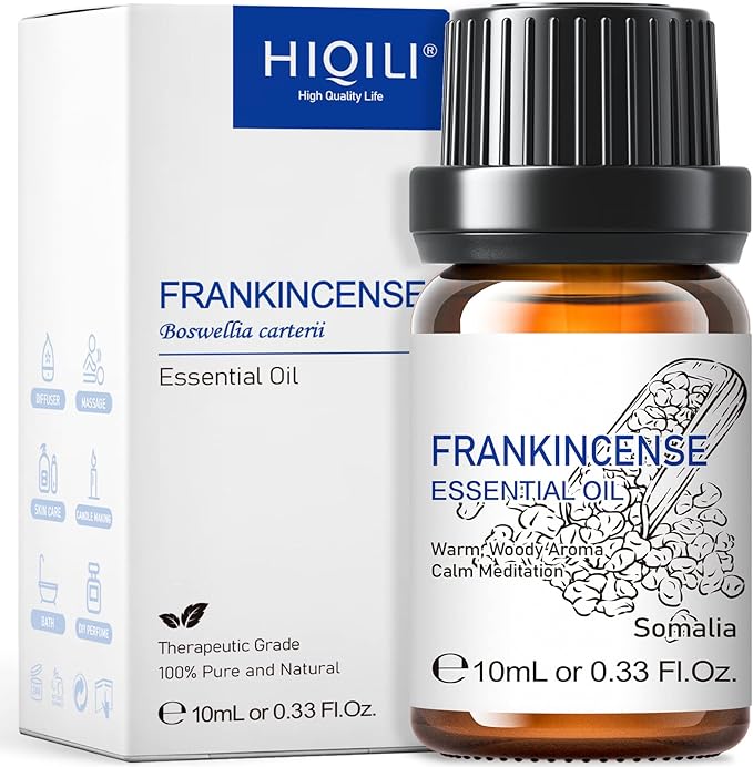 HIQILI 0.33 Fl Oz Frankincense Essential Oil, Skin Care, Camp Atmosphere by HIQILI