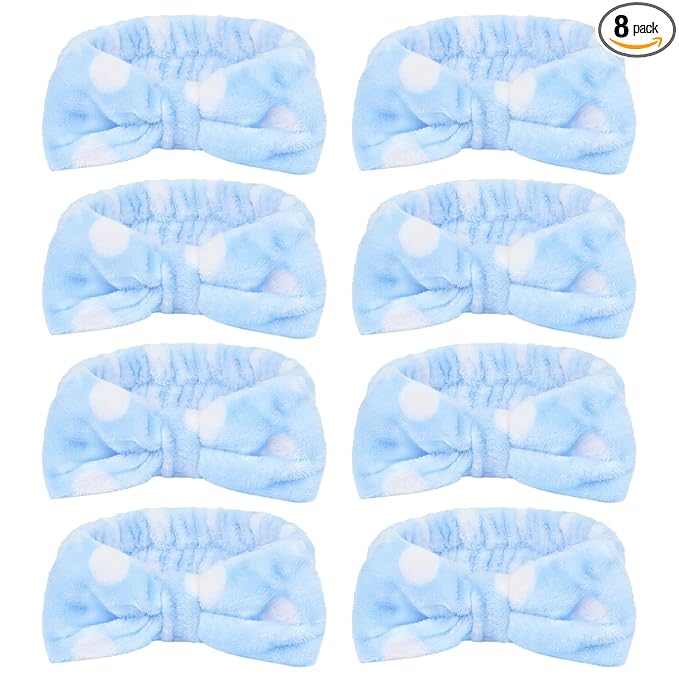 CIEHER 8 Pcs Spa Headbands for Women & Girls, Sleep Party & Face Wash, by CIEHER