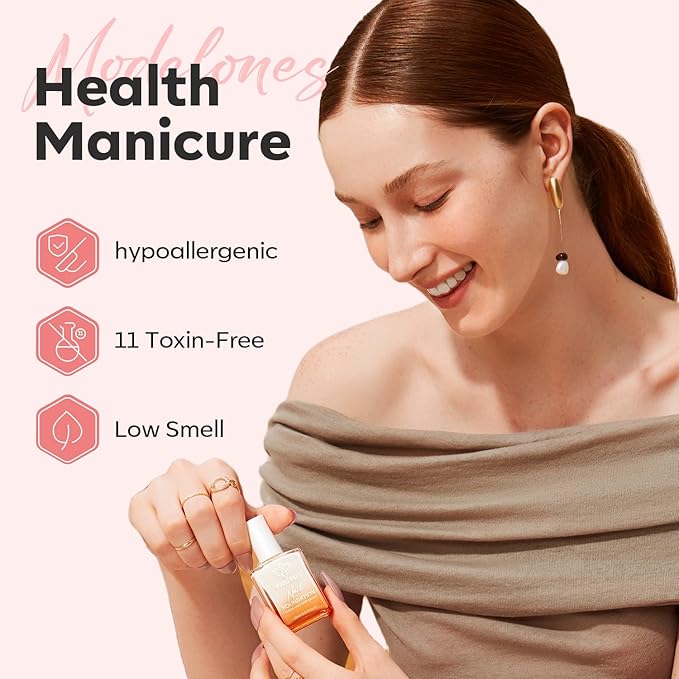 modelones Nail Strengthener Pale Pink White Nail Repair - Image 5