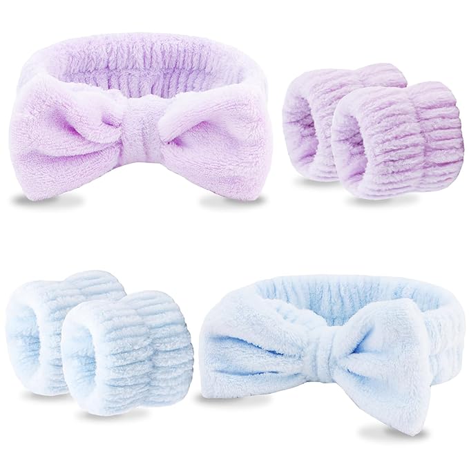 VELSCRUN Spa Headband, Makeup Face Wash Skincare Headbands, Bow Hair Band Party - Image 9