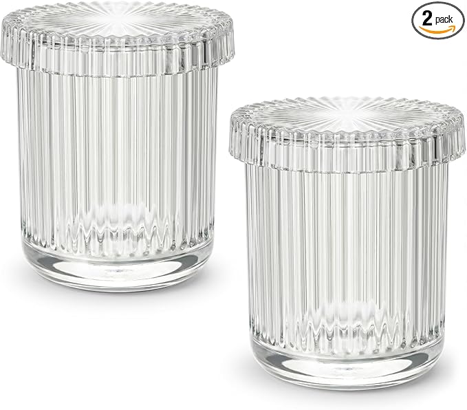 2 Pack Glass Qtip Holder Dispenser by MKOSAB