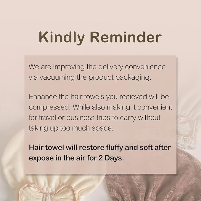 Jseng Microfiber Hair Towel Caps, 3 Packs, Fast Drying, Cute Bowtie Design - Image 5