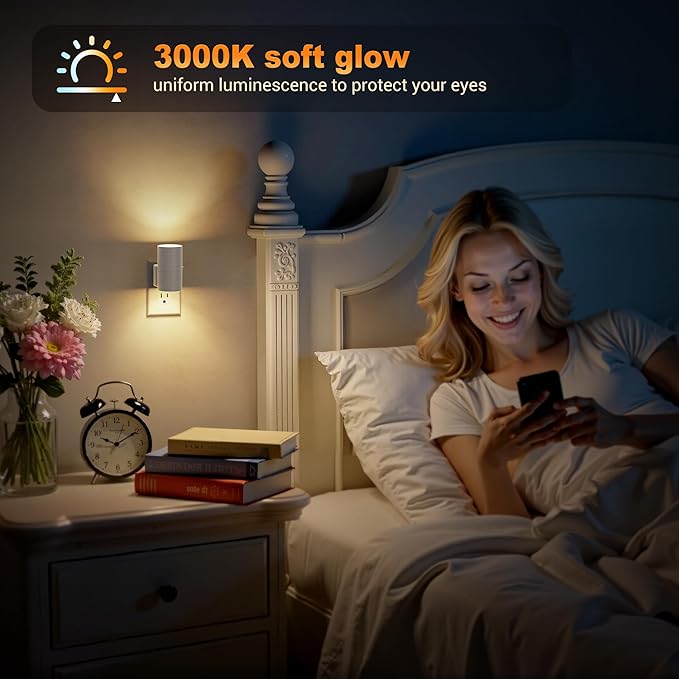 JandCase Night Lights Plug into Wall, Dimmable Gray Night Lights - Image 4