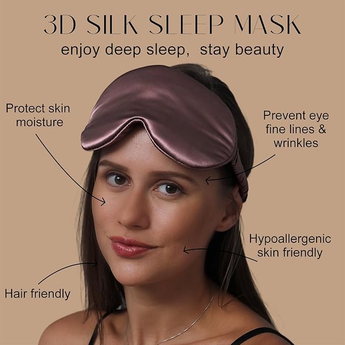 ZIMASILK Adjustable 22 Momme 100% Mulberry Silk Sleep Mask, Upgraded 3D - Image 3