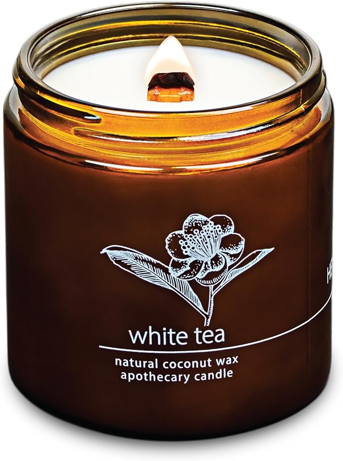 Hemlock Park White Tea Apothecary Hand-Poured Scented Candle | Crackling Wood by HemlockPark