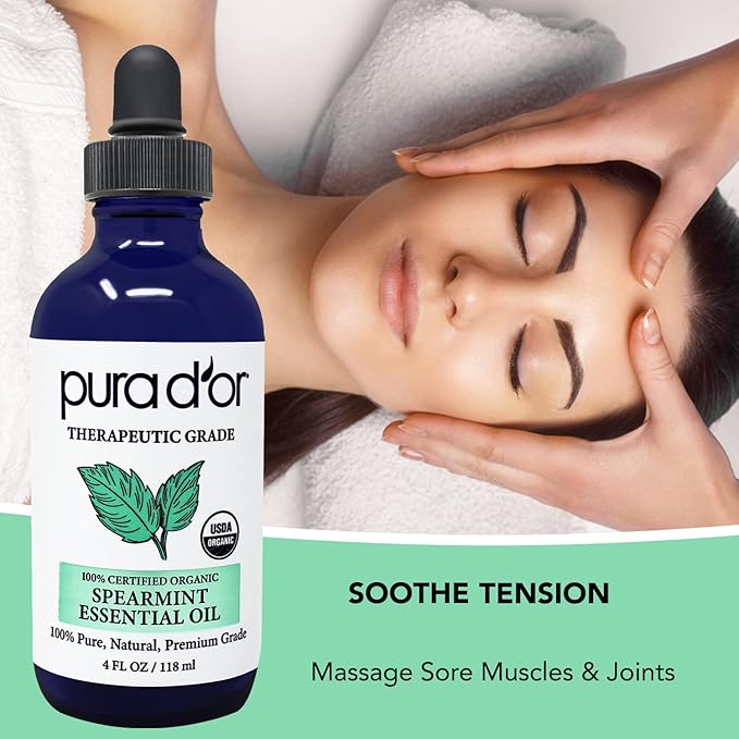 PURA D'OR Organic Spearmint Essential Oil USDA Certified 100% Pure & Natural - Image 4