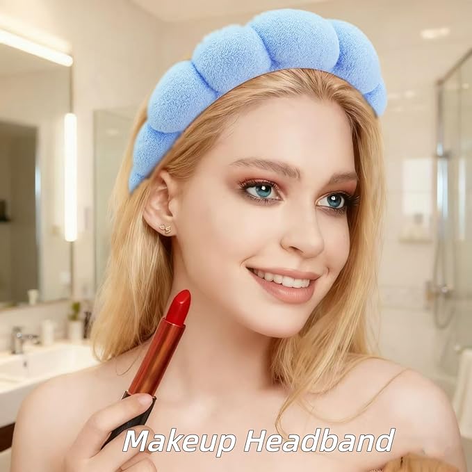 7 Pcs Spa Set, Facial Headband and Wristband Set, Skincare Accessories - Image 3