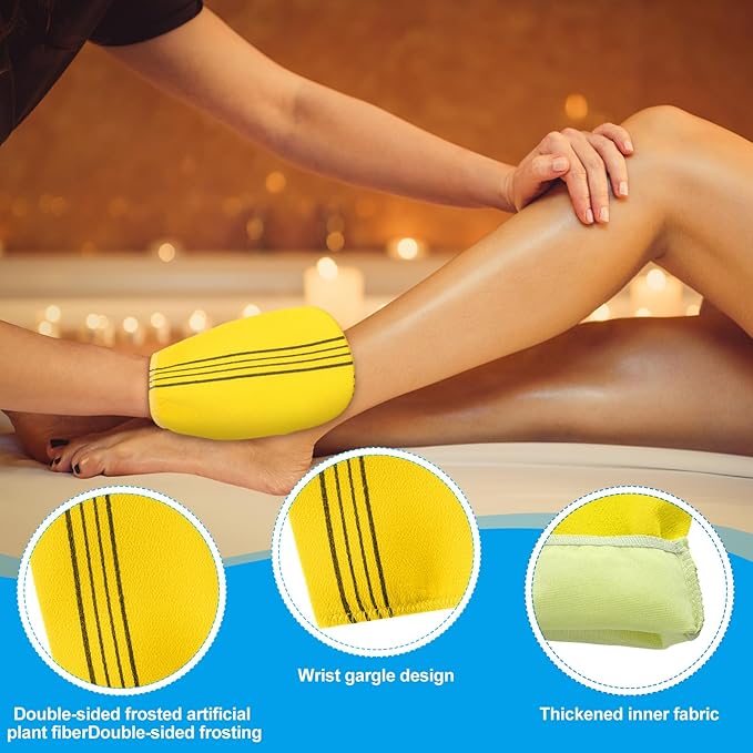 Tatuo 8 Pcs Korean Exfoliating Mitt Korean Scrub Mitt Asian Exfoliating Gloves - Image 4