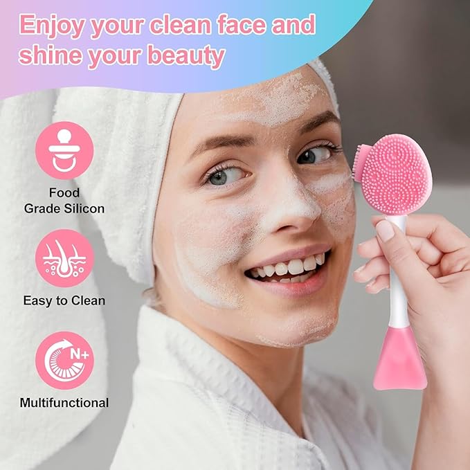 MUIIGOOD 2pcs Silicone Face Scrubber Face Mask Brush Exfoliating Lip Cleansing - Image 2