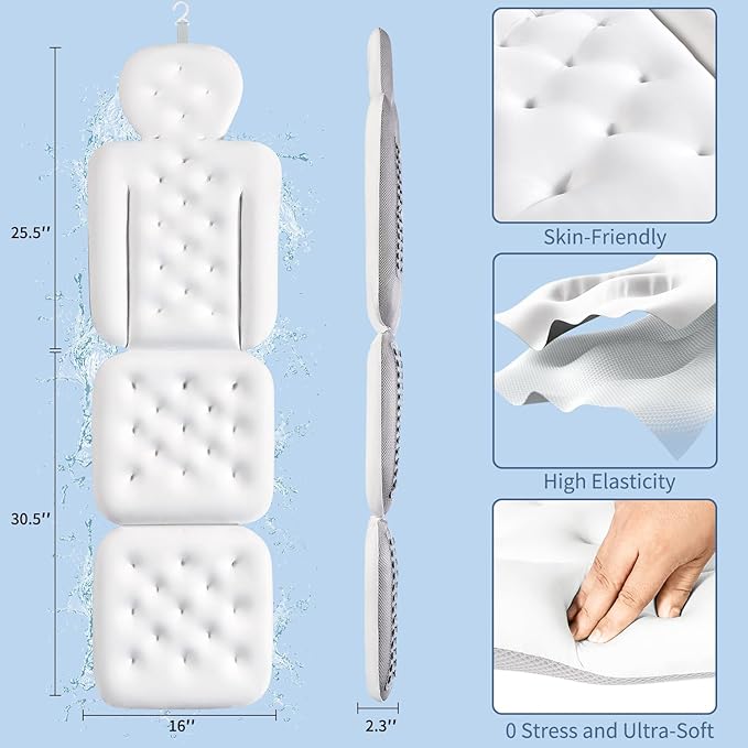 Luxury Bath Cushion, Full Body Bathtub Pillow - Image 6