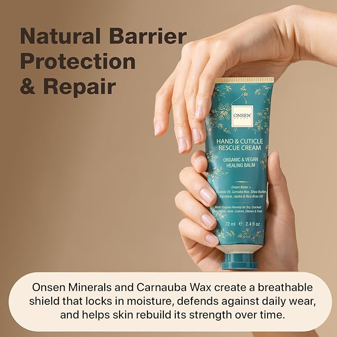 Onsen Hand & Cuticle Rescue Cream | Organic Nail Strengthener & Balm | Dry - Image 4