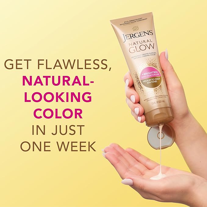 Jergens Natural Glow Self Tanner Body Lotion, Sunless Tanning, Medium to Deep - Image 6