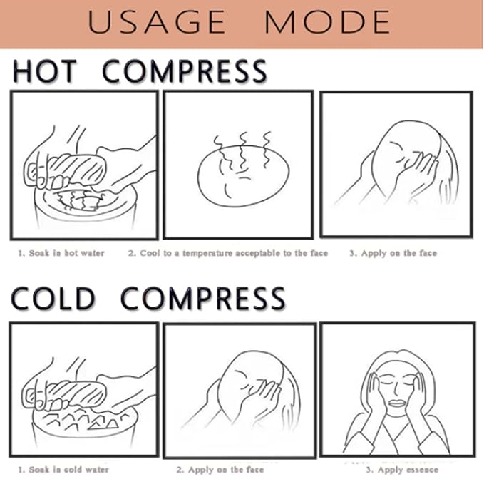 4 Pack Reusable Face Towel Mask Cold Hot Compress Facial Steamer Towel - Image 5