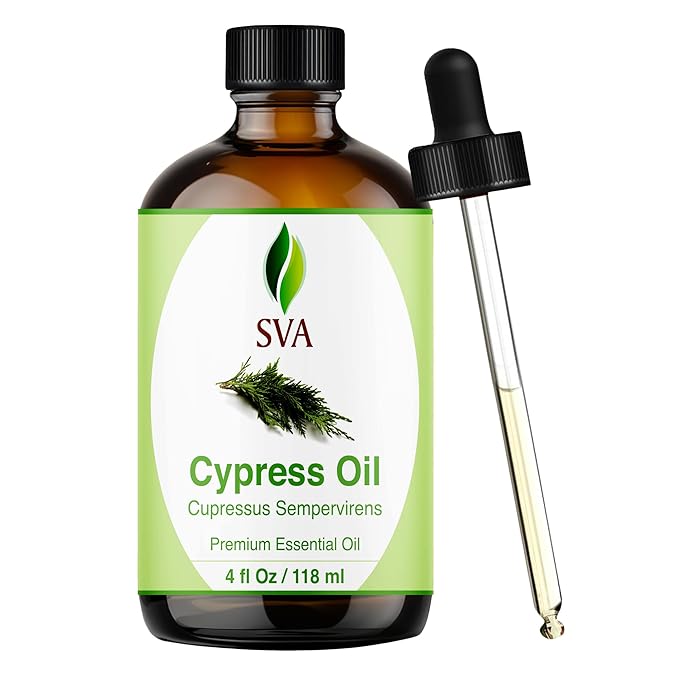 SVA Cypress Essential Oil – 4 Fl Oz – 100% Natural Cypress Oil by SVAORGANICS