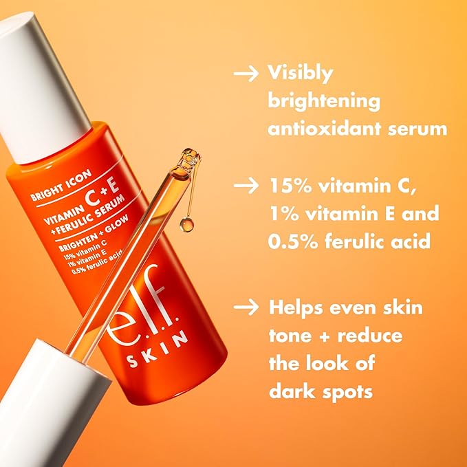 e.l.f. SKIN Bright Icon Vitamin C + E + Ferulic Face Serum Mini, Brightening & - Image 2