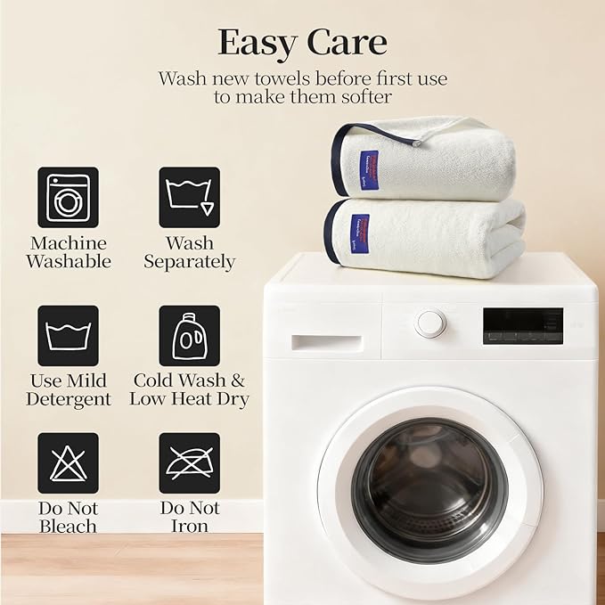 REDKISS 6 Piece Luxury Bath Towel Set, 2 Bath Towels, 2 Hand Towels, 2 - Image 9