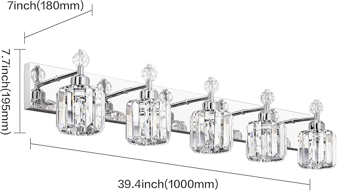 PRESDE Crystal 5-Light Vanity Light - Image 4
