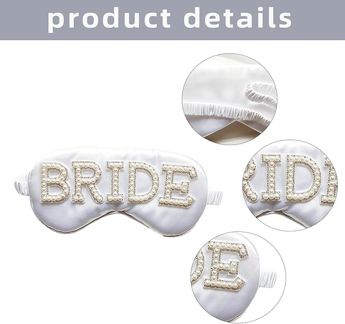Bride Eye Mask, Pearl Bridal Shower Gifts to Adjust Night Sleep, Sleeping Maskes - Image 3