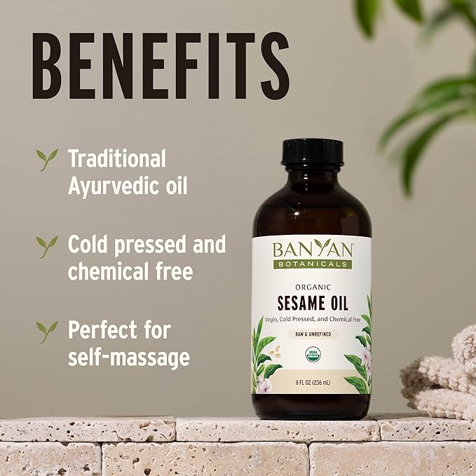 Banyan Botanicals Organic Unrefined Sesame Oil – Rich & Warming Ayurvedic - Image 3