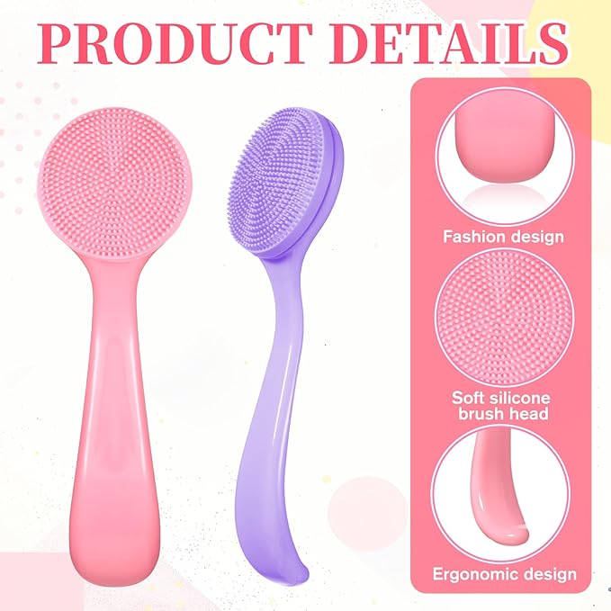2 Pcs Face Scrubber Silicone Manual Facial Cleansing Brush Soft Facial Brushes - Image 4