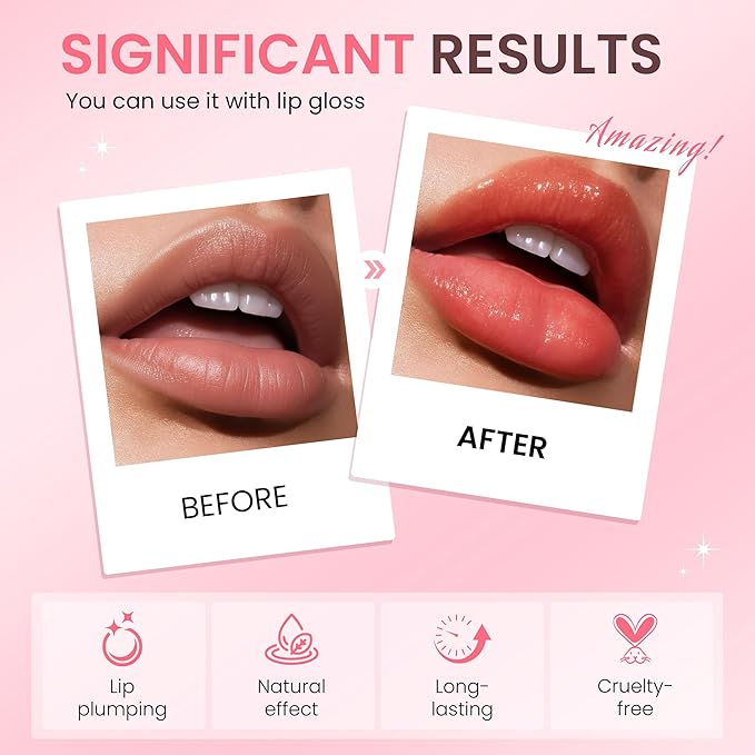 DEROL Lip Plumper by Vafee, Natural Lip Plumper and Lip Care Serum, Lip Enhancer - Image 4