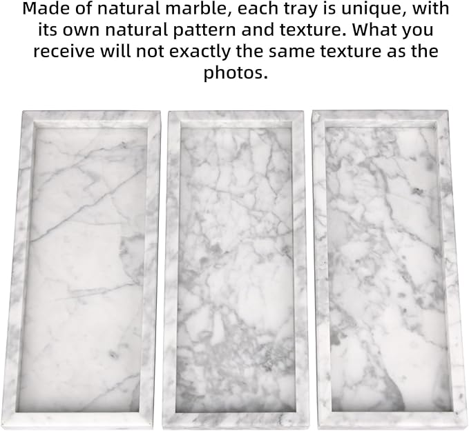Marble Bathroom Vanity Tray, Natural Luxury Vanity Home Kitchen Bathroom Table - Image 4