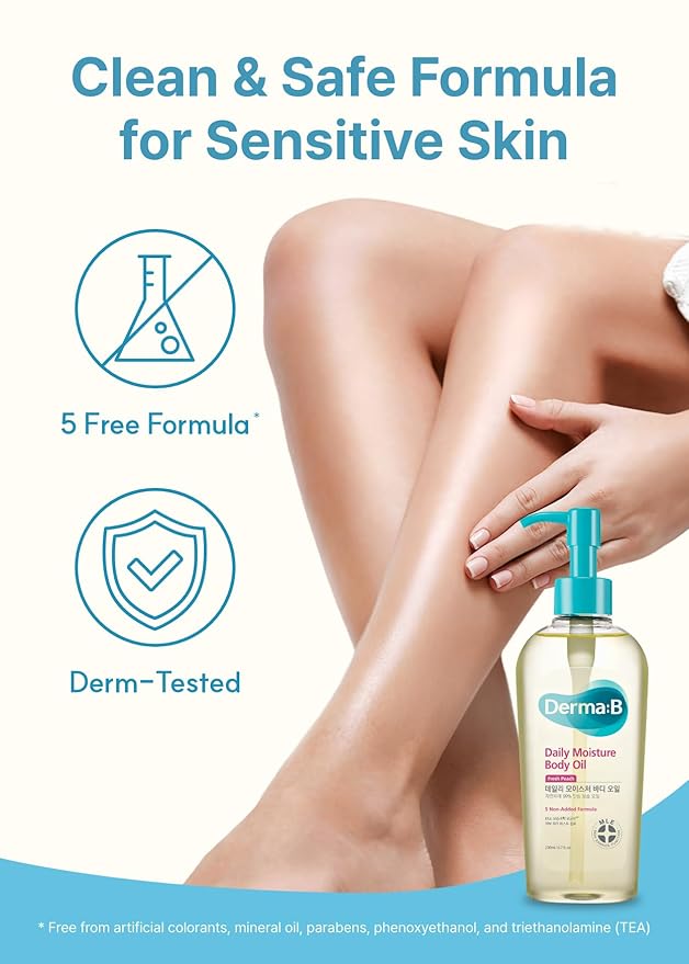 Derma B | Daily Moisture Body Oil | 99% Natural Argan & Sweet Almond Oil | - Image 7