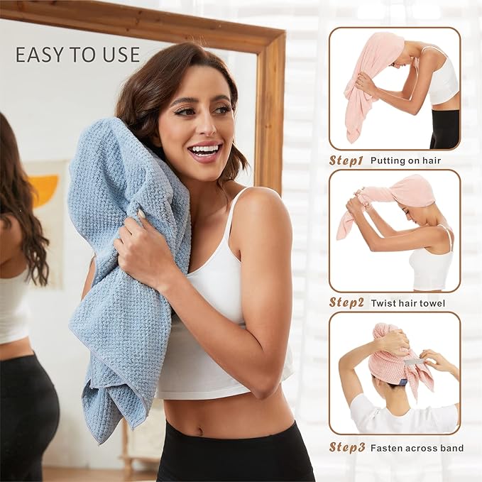 Large Microfiber Hair Towel Wrap - Image 5