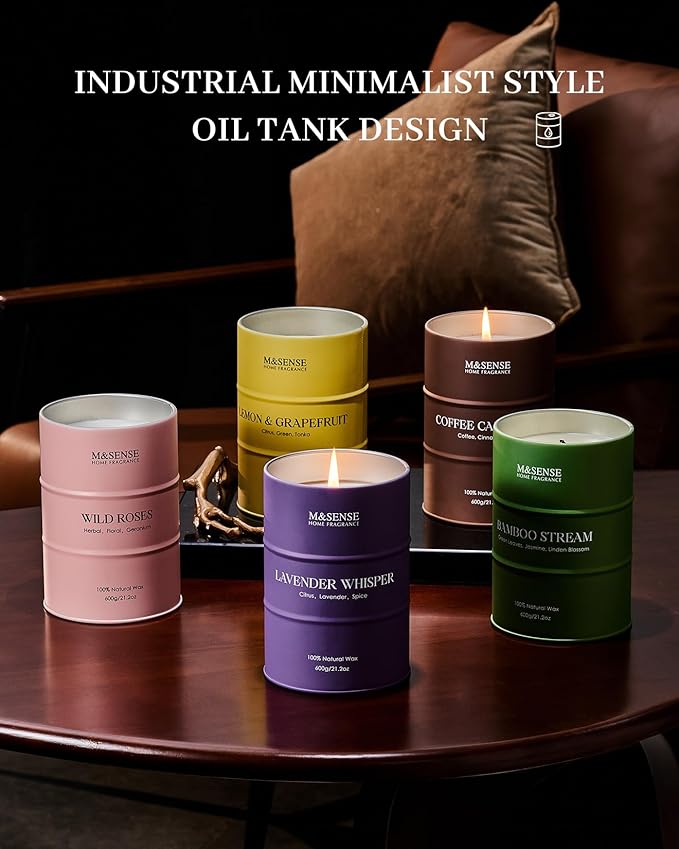 M&SENSE Bamboo Scented Candles Natural Non Toxic, Large Aromatherapy Candle - Image 7