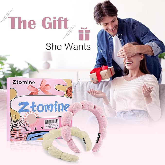 Ztomine Headband, Puffy Makeup Headbands - Image 5