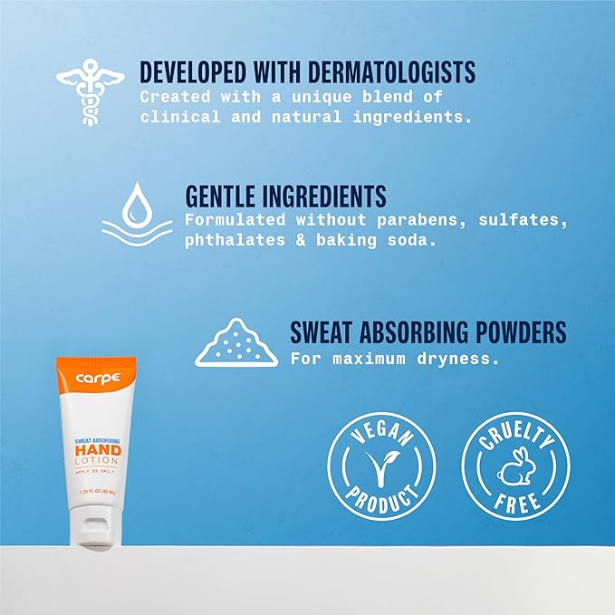 Carpe Sweat Absorbing Hand Lotion, A dermatologist-recommended smooth lotion - Image 2