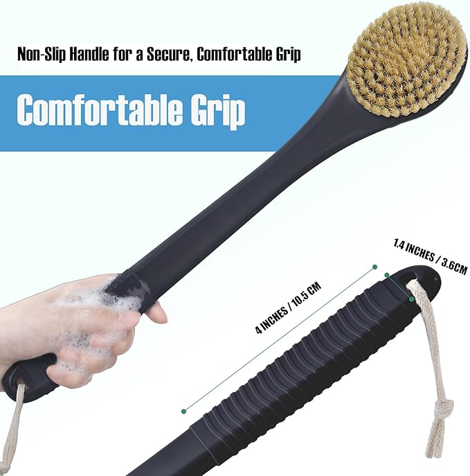 17-Inch Back Scrubber for Shower, Anti-Slip Exfoliating Body Brush for Bath - Image 2