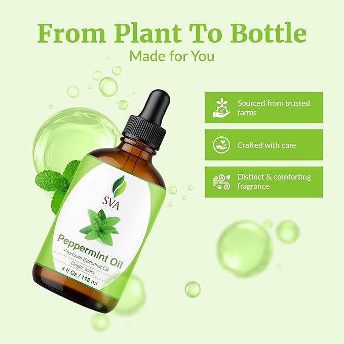 SVA Peppermint Essential Oil – 4 Fl Oz – 100% Natural Peppermint Oil - Image 4