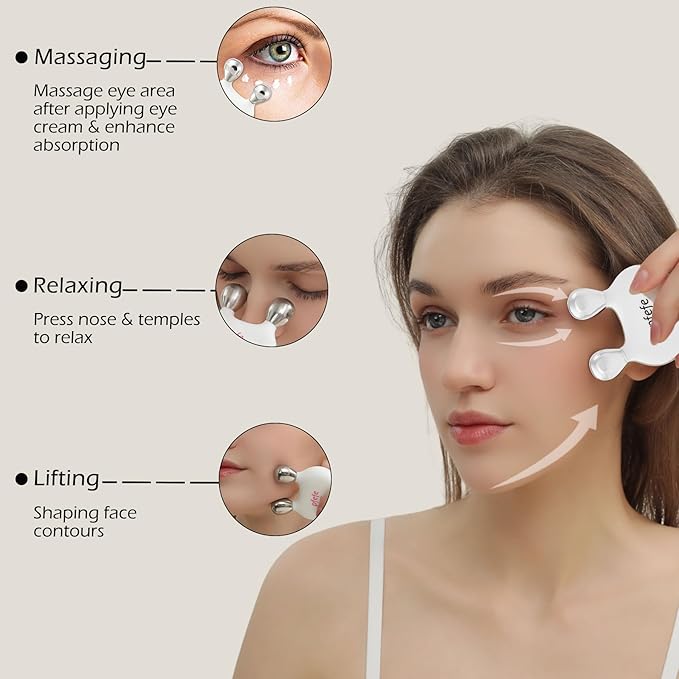 Stainless Steel Bunny Gua Sha & Face Roller, Cryo Rabbit Massager - Image 2