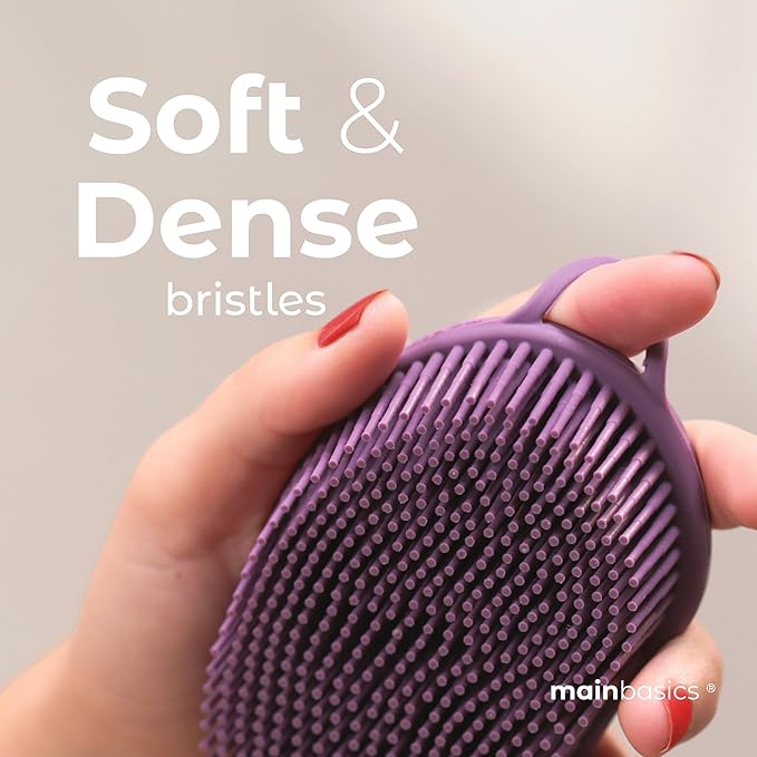 MainBasics Silicone Body Scrubber Dual-Sided Shower Loofah and Scalp Scrubber - Image 3