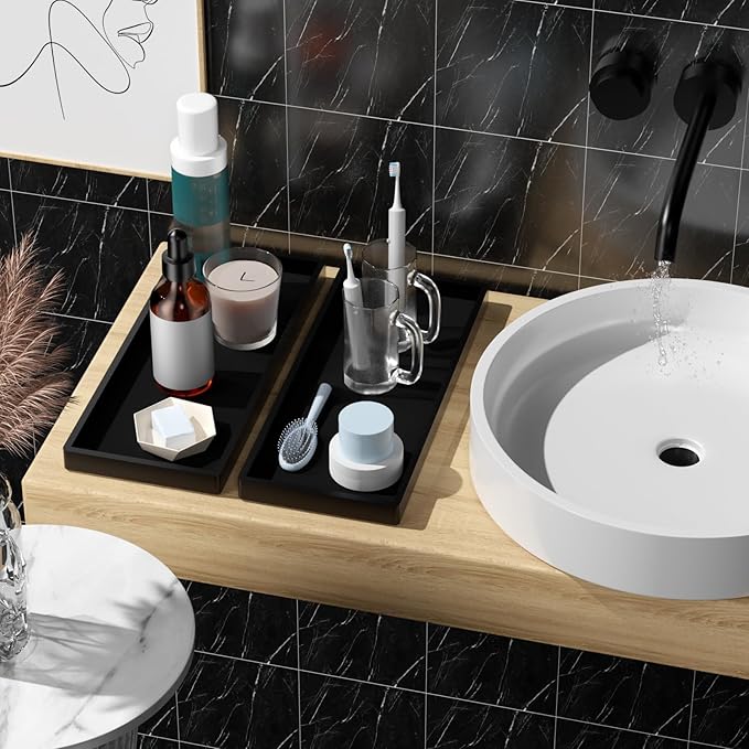 BBK Bathroom Vanity Tray 11.8 in- 2 Pack Silicone Bathroom Tray - Image 2