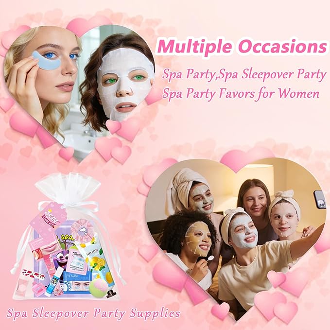 224 Pcs Spa Party Favors for Women, Include Facial Mask, Face Cream, Hand Creams - Image 4