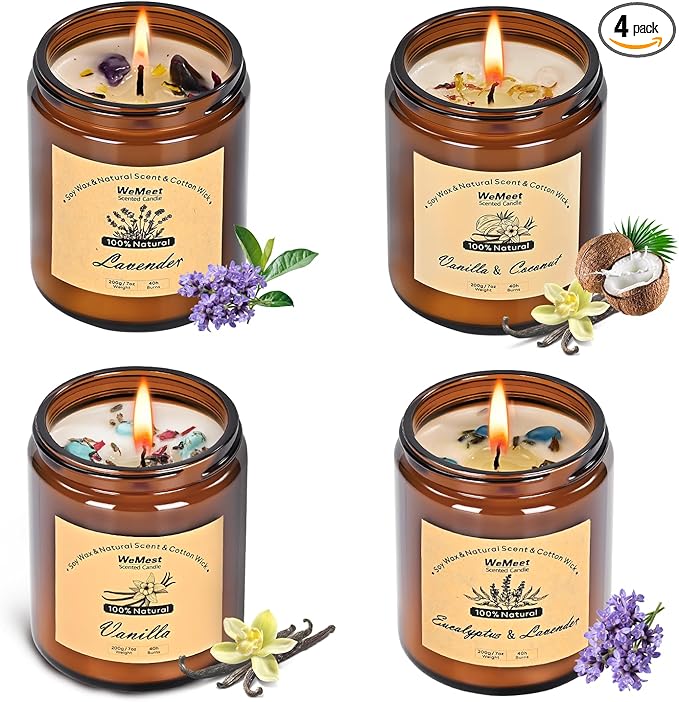 WEMEET Scented Candles Set, 4 Pack Aromatherapy Candle by WEMEET