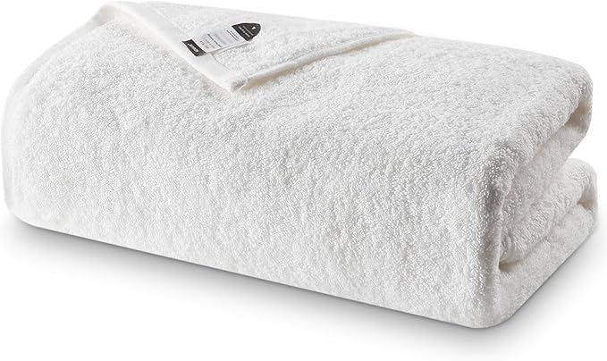 SEMAXE White Bath Towel, 100% Cotton Bath Towel by SEMAXE