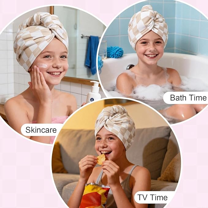 2 Pack Microfiber Hair Towel Wrap - Image 7