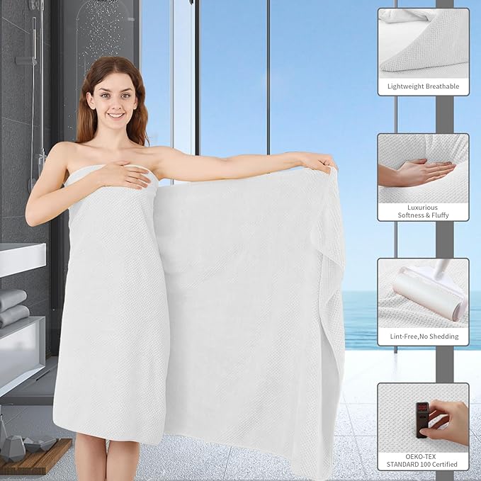 Extra Large Bath Towel Set of 4, Oversized Bath Sheet Super Soft Highly - Image 4