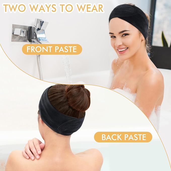 SINLAND Spa Headband for Women Ultra Soft Adjustable Makeup Hair Band - Image 2