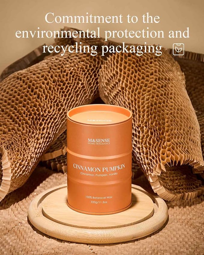 M&SENSE Cinnamon Pumpkin Scented Candles Christmas Decor, Natural Non Toxic - Image 6