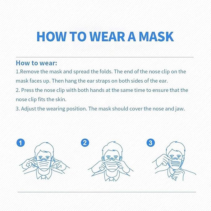 100Pcs Blue Disposable Face Mask, 3 Ply Masks - Image 6