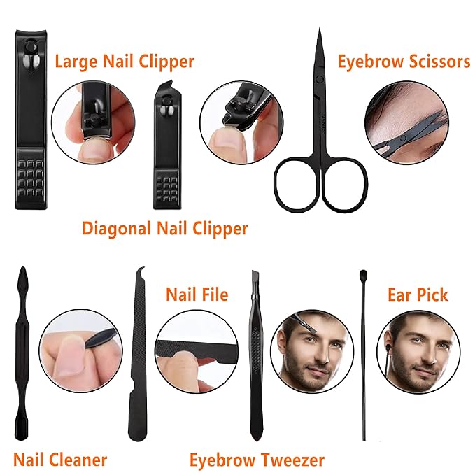 Manicure Set Men Nail Clipper Set Personal Care Nail Grooming Kits Travel Nail - Image 4