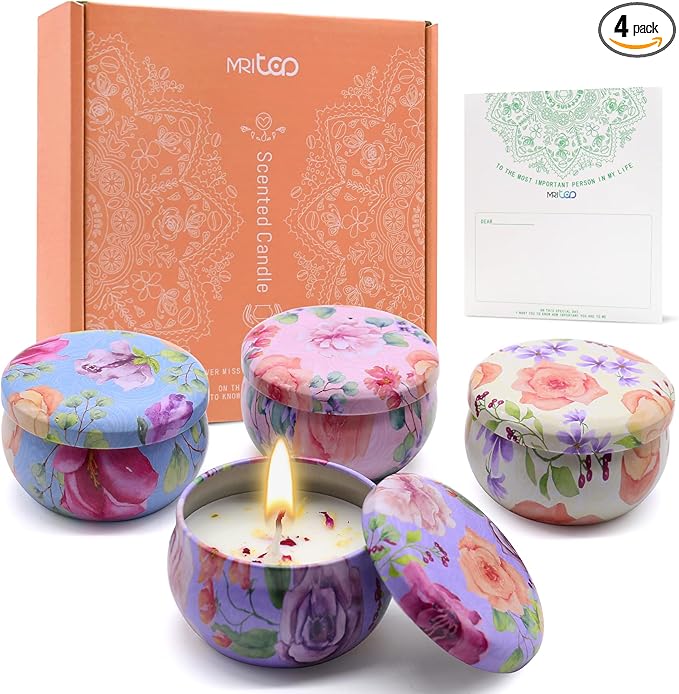 Scented Candles Gift Set for Women 4 Pack Soy Wax Candles by MRLTOP