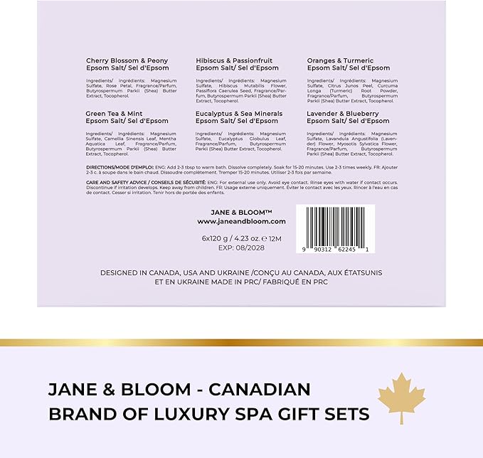 Epsom Salt Bath Gift Set – 6 Aromatherapy Blends - Image 8