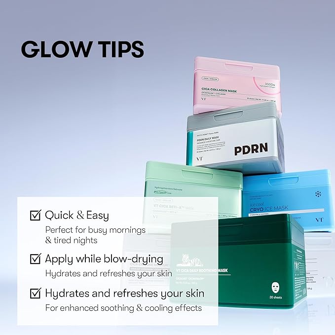 VT COSMETICS CICA Reti-A Daily Mask 30 Sheets, Retinol Complex - Image 6