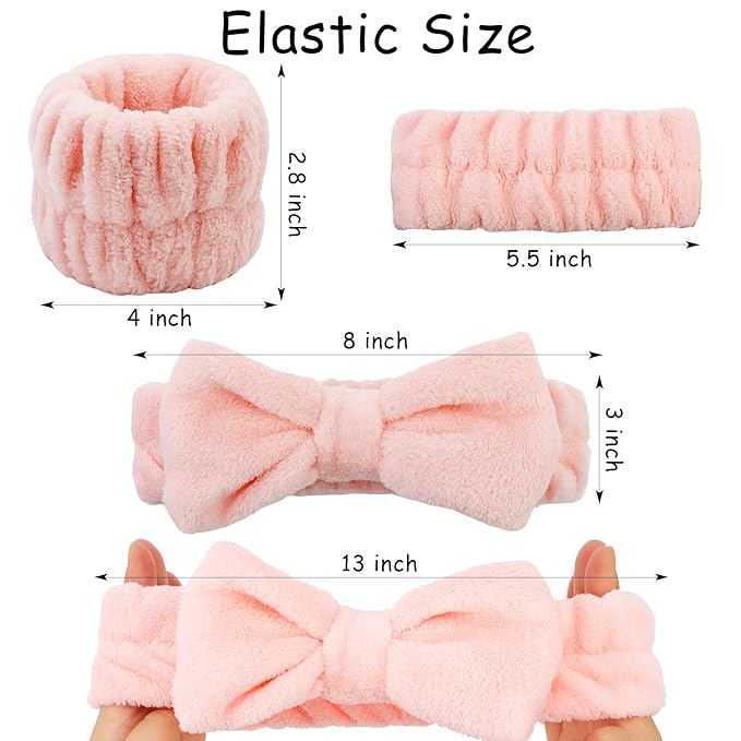 12PCS Microfiber Makeup Headbands and Wristbands Set - Image 9